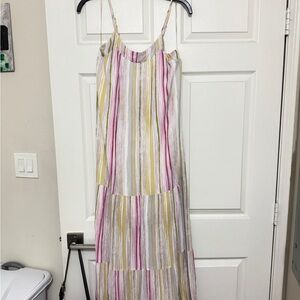 Main Strip Vibrant Striped Maxi Dress